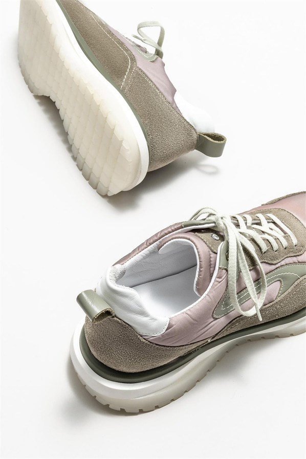 Yeşil deri erkek spor ayakkabı - Elle Shoes
