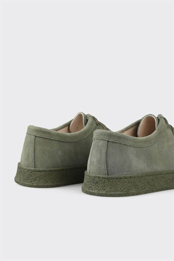 Yeşil deri ve süet erkek spor ayakkabı, rahat kullanım için - Elle Shoes