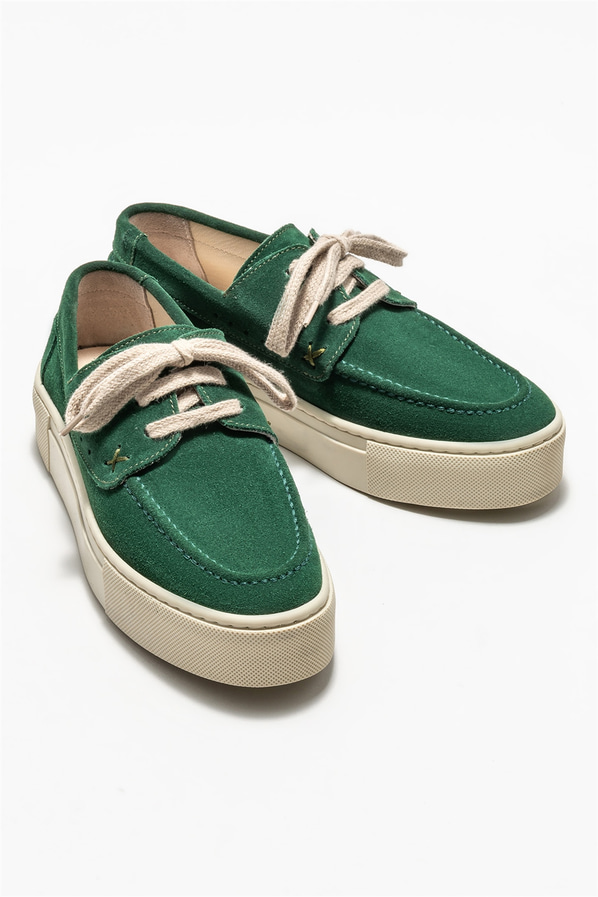 Yeşil deri kadın günlük ayakkabı, günlük kullanım için - Elle Shoes