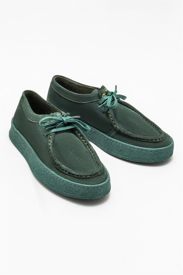 Yeşil deri kadın ayakkabı, günlük kullanım için - Elle Shoes