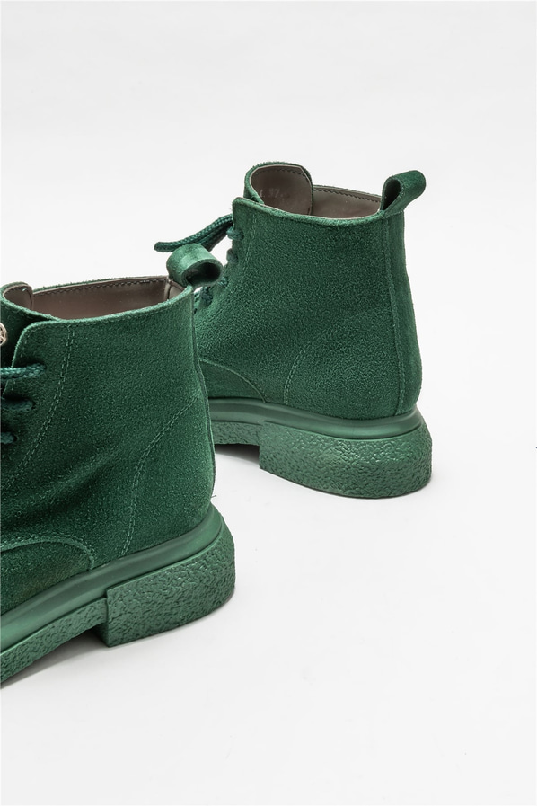 Yeşil deri kadın bot, günlük kullanım için - Elle Shoes