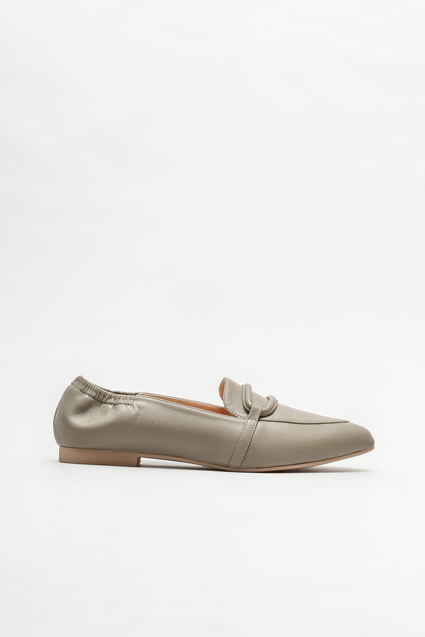 Yeşil deri kadın loafer - Elle Shoes