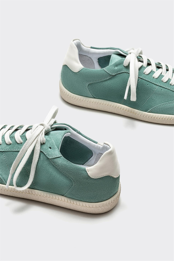 Yeşil deri kadın sneaker - Elle Shoes