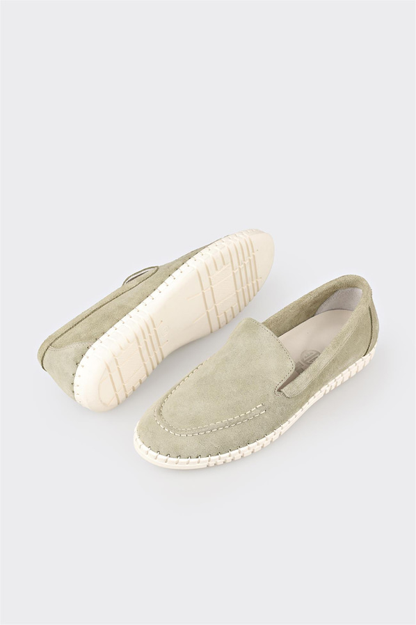 Yeşil deri kadın sneaker - Elle Shoes