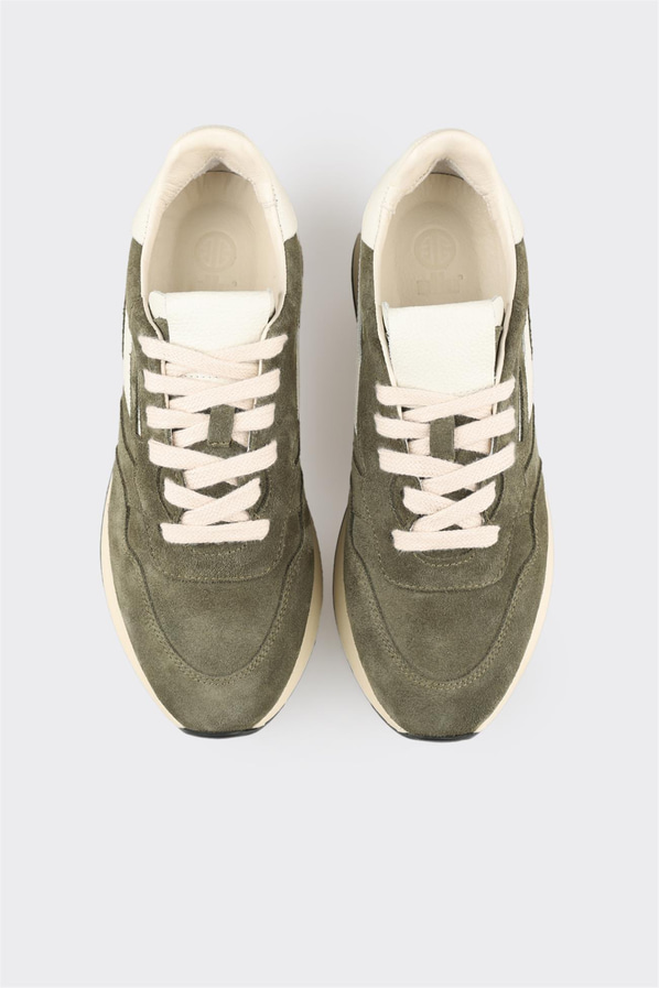 Yeşil Deri Kadın Spor Ayakkabı