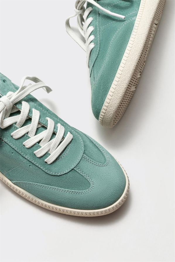 Yeşil deri kadın sneaker - Elle Shoes