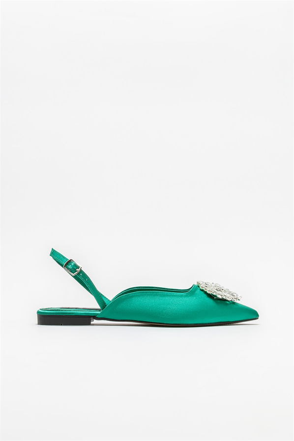 Yeşil kadın babet - Elle Shoes