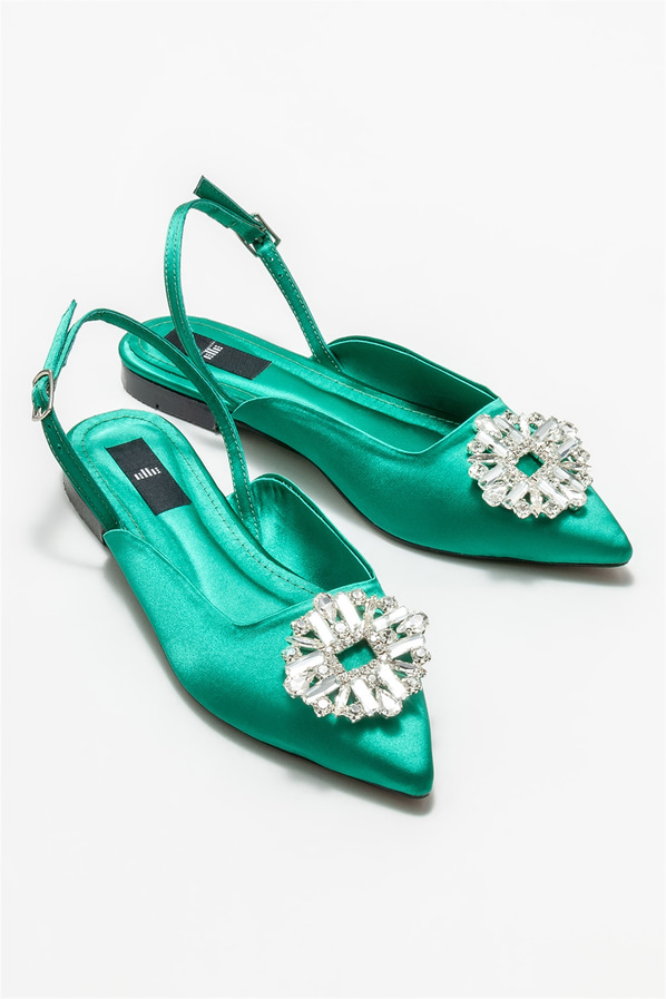 Yeşil kadın babet - Elle Shoes