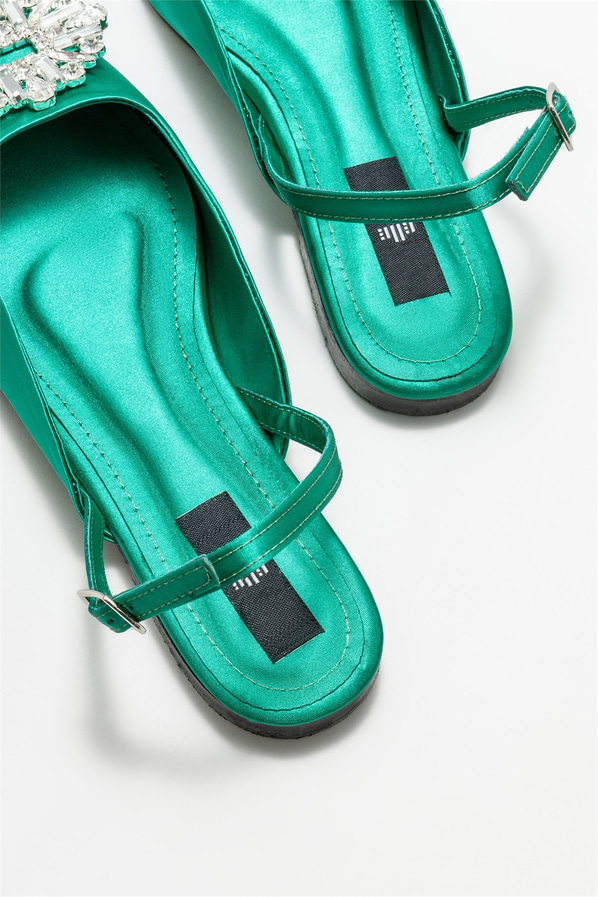 Yeşil kadın babet - Elle Shoes