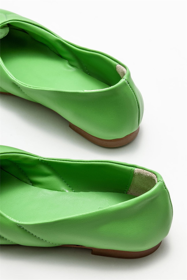 Yeşil kadın babet - Elle Shoes