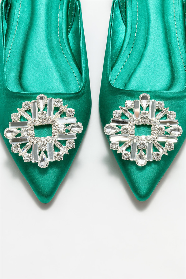 Yeşil kadın babet - Elle Shoes