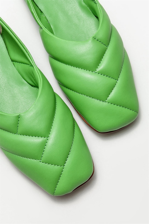 Yeşil kadın babet - Elle Shoes