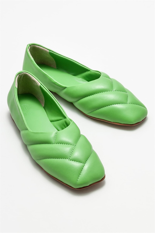Yeşil kadın babet - Elle Shoes