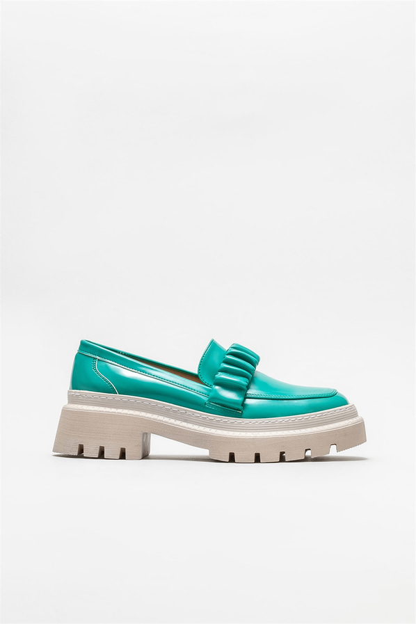 Yeşil kadın loafer - Elle Shoes