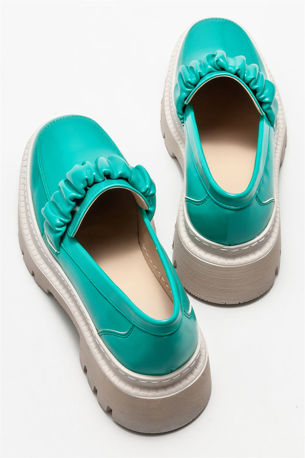 Yeşil kadın loafer - Elle Shoes