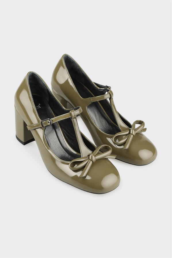 Yeşil kadın topuklu ayakkabı - Elle Shoes