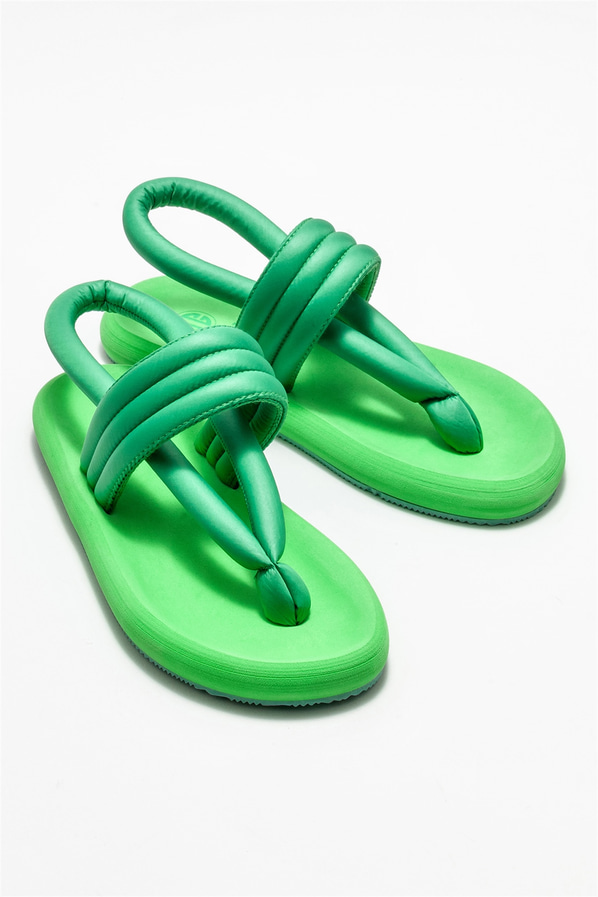 Yeşil kadın sandalet - Elle Shoes