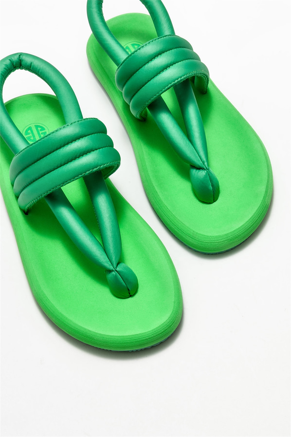 Yeşil kadın sandalet - Elle Shoes