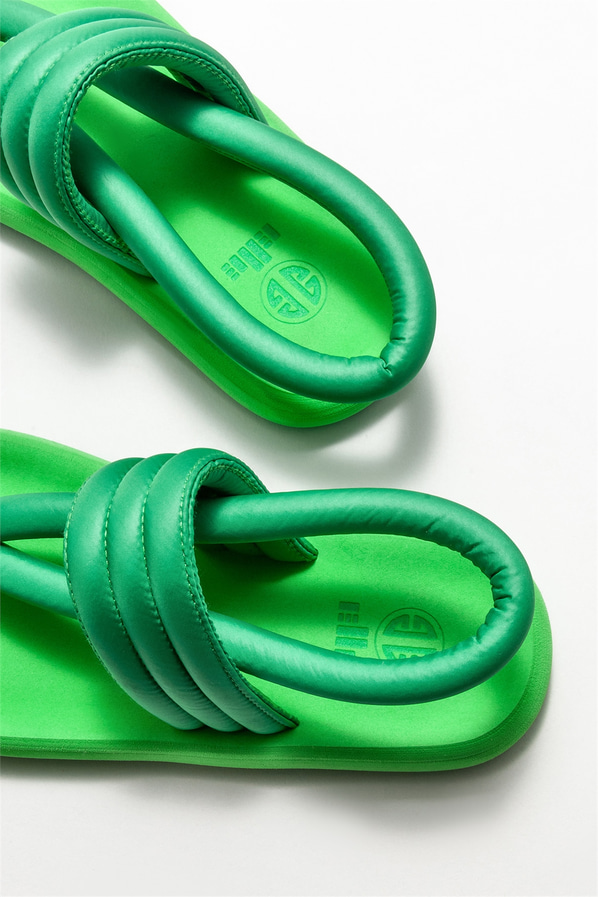 Yeşil kadın sandalet - Elle Shoes