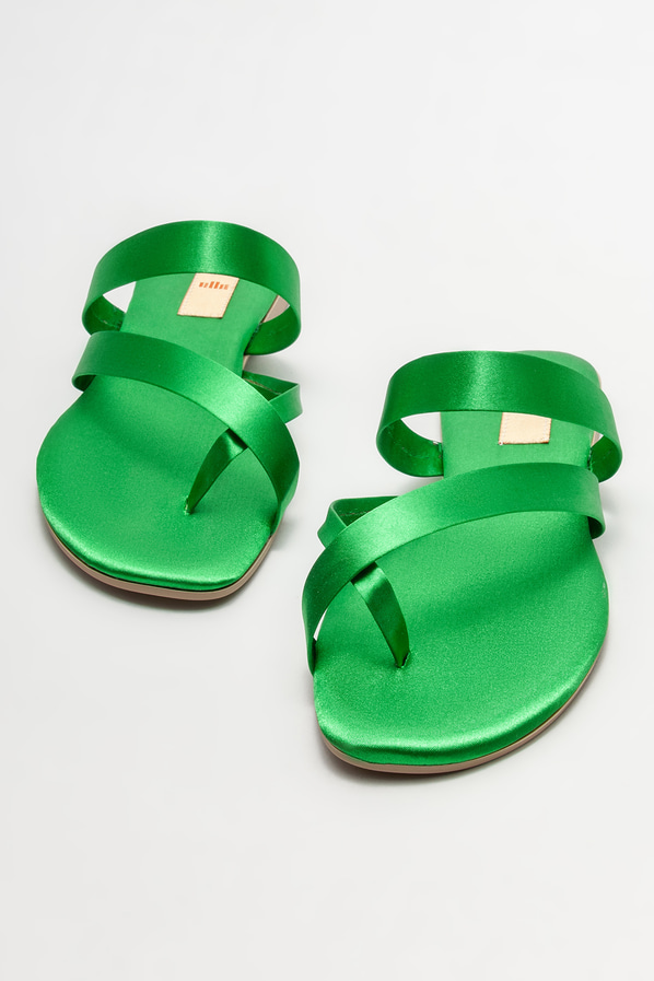 Yeşil kadın terlik - Elle Shoes