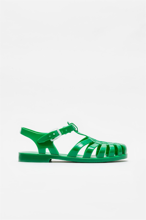 Yeşil kadın düz sandalet - Elle Shoes