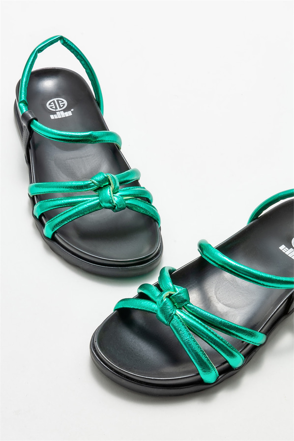 Yeşil kadın sandalet - Elle Shoes