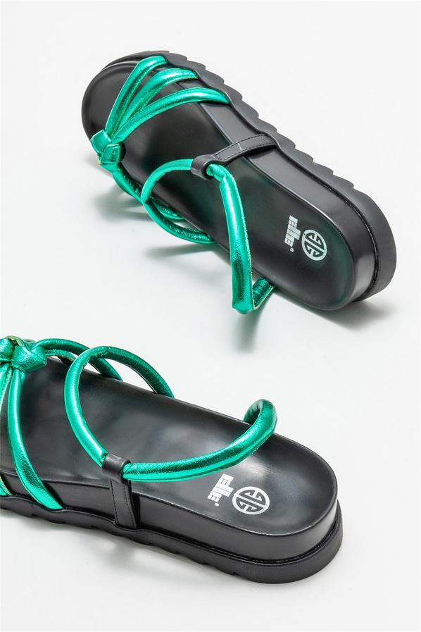 Yeşil kadın sandalet - Elle Shoes
