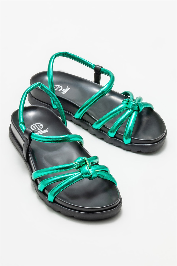 Yeşil kadın sandalet - Elle Shoes