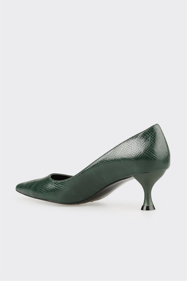 Yeşil topuklu kadın stiletto, ofis stili için - Elle Shoes