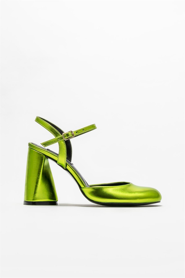 Yeşil topuklu kadın ayakkabı - Elle Shoes