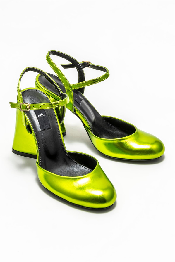 Yeşil topuklu kadın ayakkabı - Elle Shoes
