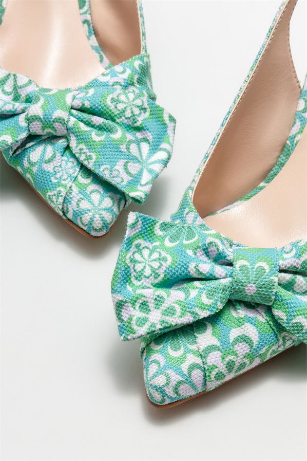 Yeşil topuklu kadın ayakkabı - Elle Shoes