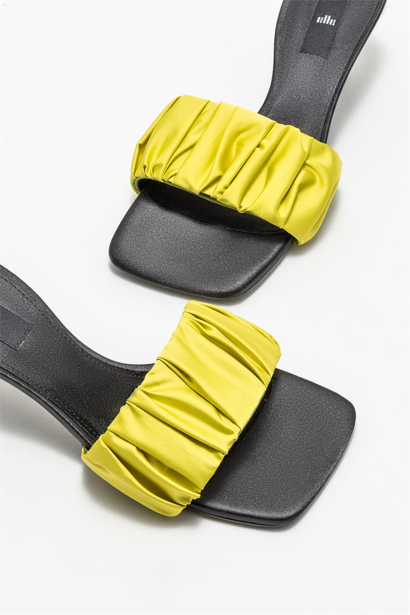 Yeşil topuklu kadın terlik - Elle Shoes