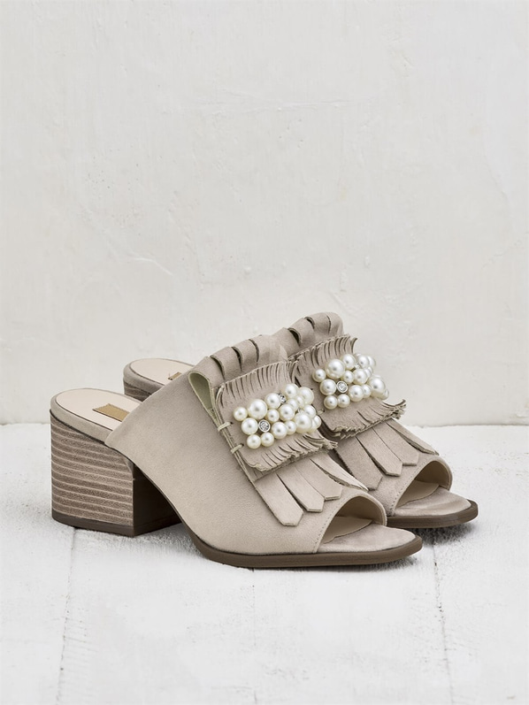 Bej kadın terlik - Elle Shoes