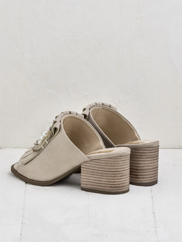 Bej kadın terlik - Elle Shoes