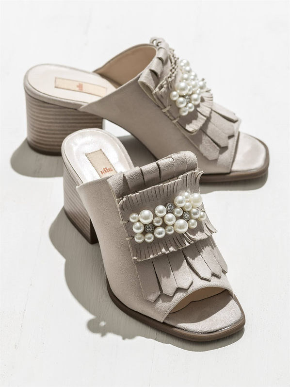 Bej kadın terlik - Elle Shoes