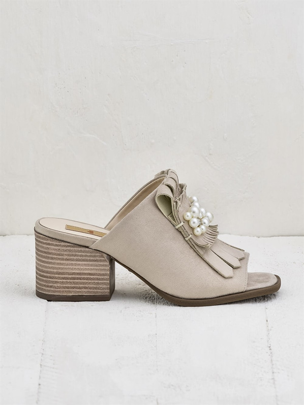 Bej kadın terlik - Elle Shoes