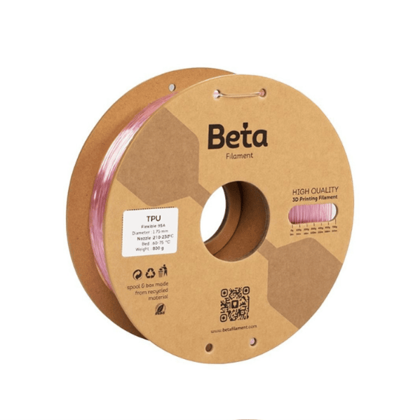 Beta TPU 95A Filament Transparent Light Pink 800 gr