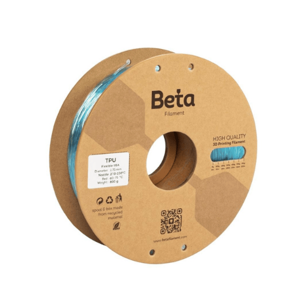 Beta TPU 95A Transparent Light Blue  Filament 800 gr