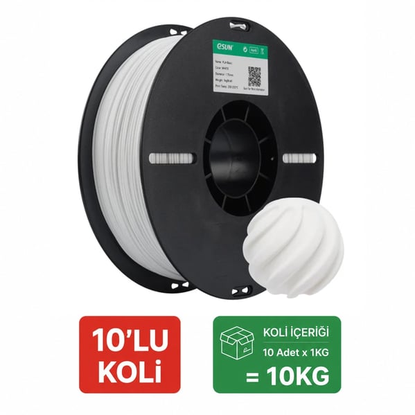 10 Kg eSun PLA Basic Beyaz Filament 1.75mm 1 Kg