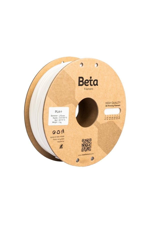 Beta PLA+ White Filament 1.75mm 1kg