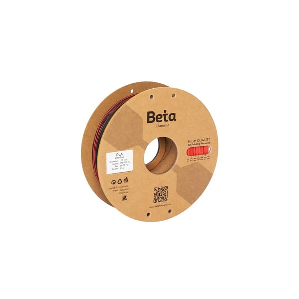 Beta PLA Matte  Black Red Filament 1.75mm 1 Kg