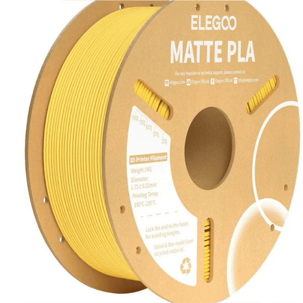 ELEGOO PLA Matte Sunshine Yellow Filament 1.75mm 1kg