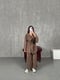 Sansa Brown Belted Linen Kimono Set