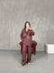 Bab Brown Patterned Satin Shirt Trousers Jacquard Set