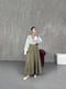 Fira Khaki Muslin Skirt with Elastic Waist