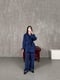 Sonya Navy Blue Belted Sensual Set with Snap Buttons