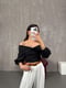 Black Madonna Collar Crop Shirt Gaus00053