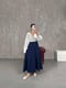 Fira Navy Blue Muslin Skirt with Elastic Waist