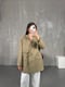 Khaki Lined Linen Jacket Gaus00160